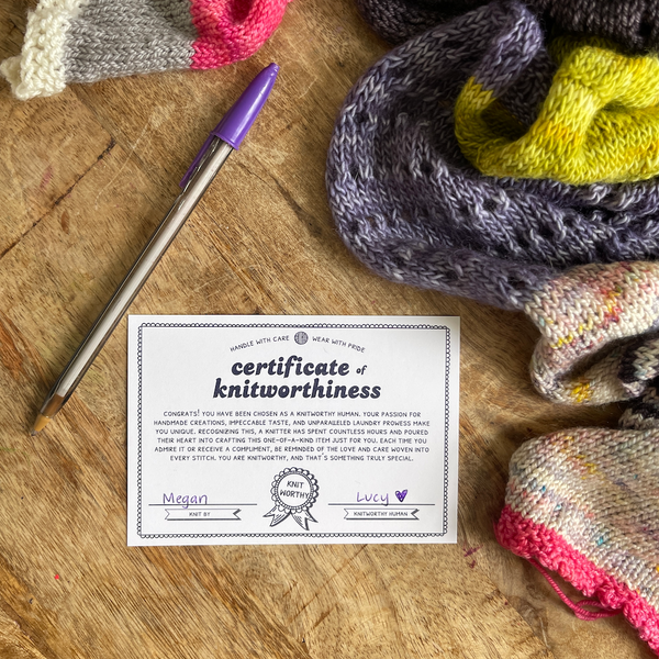 Knitworthy Certificates