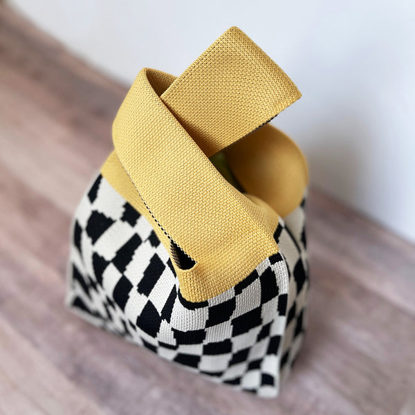 Checker Print Soft Tote